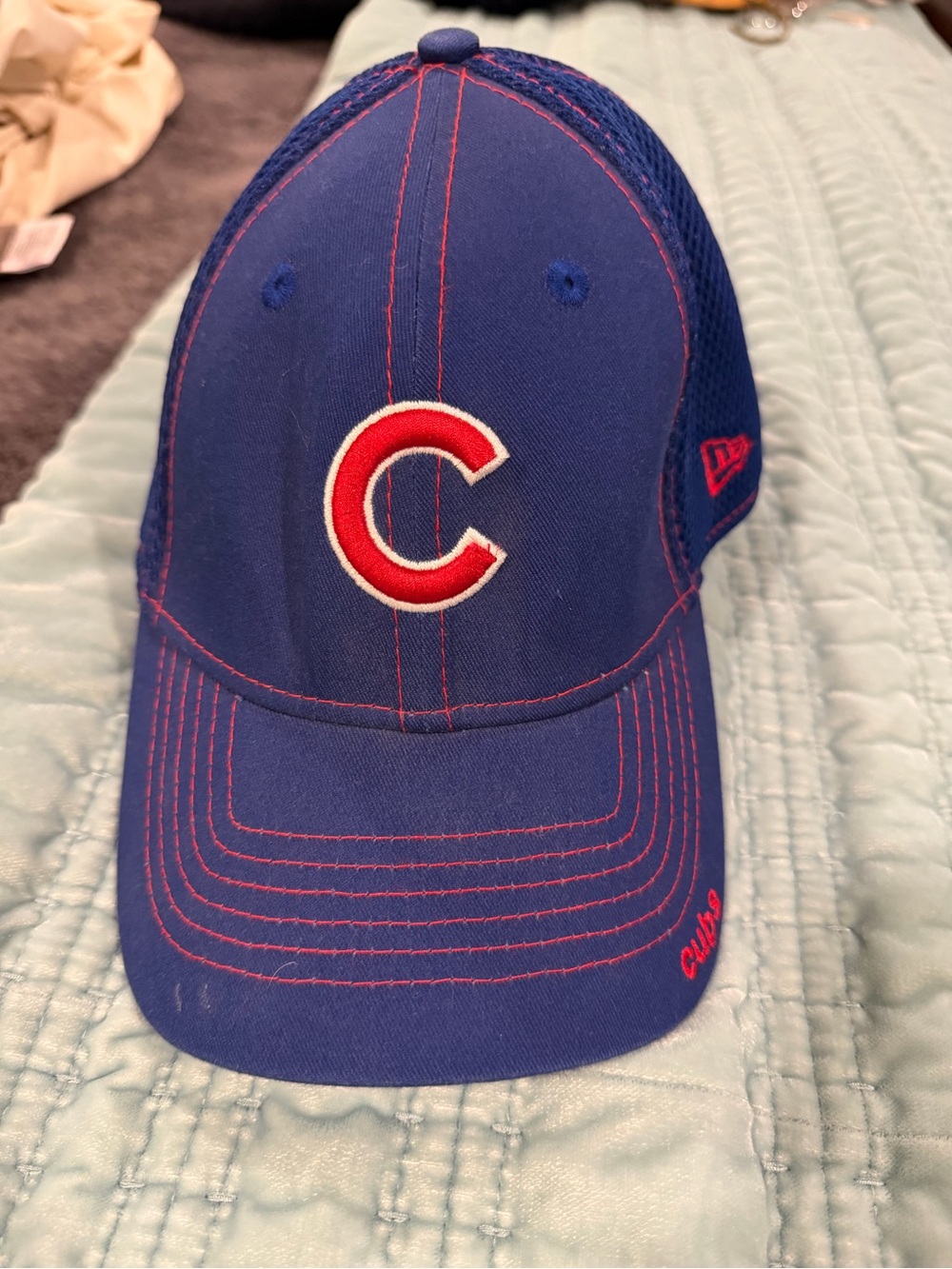 Chicago Cubs New Era Royal Blue and Red 39THIRTY Stretch Fit Baseball Cap